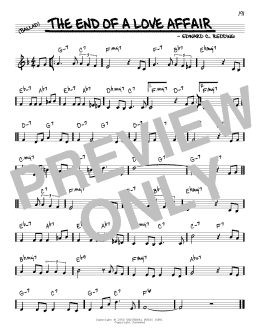 page one of The End Of A Love Affair (Real Book – Melody & Chords – C Instruments)
