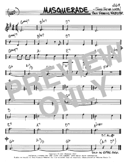 page one of Masquerade (Real Book – Melody & Chords – C Instruments)
