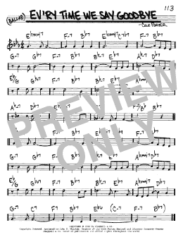 page one of Ev'ry Time We Say Goodbye (Real Book – Melody & Chords – C Instruments)