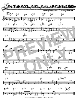 page one of In The Cool, Cool, Cool Of The Evening (Real Book – Melody & Chords – C Instruments)