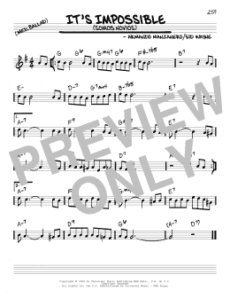 page one of It's Impossible (Somos Novios) (Real Book – Melody & Chords – C Instruments)