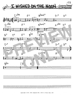 page one of I Wished On The Moon (Real Book – Melody & Chords – C Instruments)