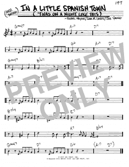 page one of In A Little Spanish Town ('Twas On A Night Like This) (Real Book – Melody & Chords – C Instruments)