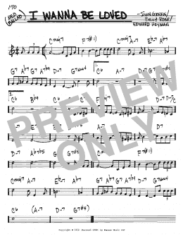 page one of I Wanna Be Loved (Real Book – Melody & Chords – C Instruments)