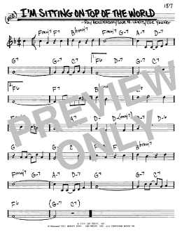 page one of I'm Sitting On Top Of The World (Real Book – Melody & Chords – C Instruments)