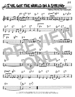 page one of I've Got The World On A String (Real Book – Melody & Chords – C Instruments)