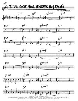 page one of I've Got You Under My Skin (Real Book – Melody & Chords – C Instruments)
