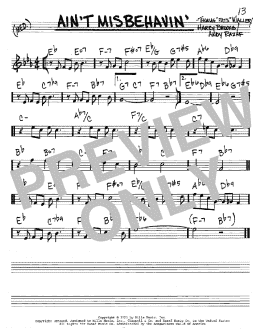 page one of Ain't Misbehavin' (Real Book – Melody & Chords – C Instruments)