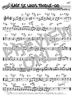 page one of East St. Louis Toodle-oo (Real Book – Melody & Chords – C Instruments)