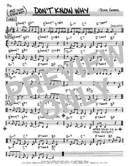page one of Don't Know Why (Real Book – Melody & Chords – C Instruments)