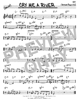 page one of Cry Me A River (Real Book – Melody & Chords – C Instruments)
