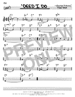 page one of 'Deed I Do (Real Book – Melody & Chords – C Instruments)