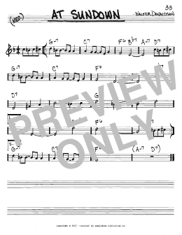 page one of At Sundown (Real Book – Melody & Chords – C Instruments)