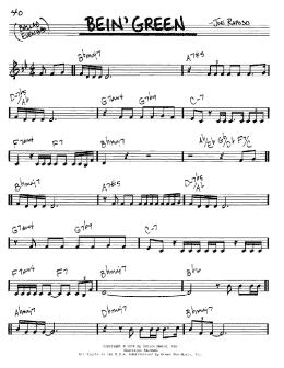 page one of Bein' Green (Real Book – Melody & Chords – C Instruments)