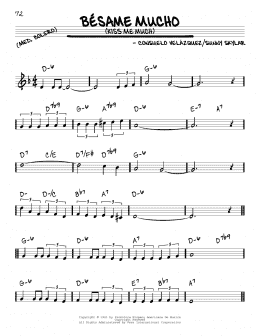 page one of Besame Mucho (Kiss Me Much) (Real Book – Melody & Chords – C Instruments)
