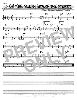 page one of On The Sunny Side Of The Street (Real Book – Melody & Chords – C Instruments)