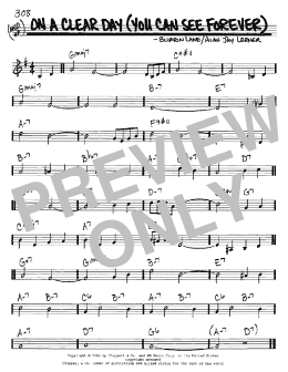 page one of On A Clear Day (You Can See Forever) (Real Book – Melody & Chords – C Instruments)