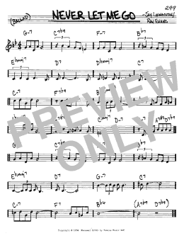 page one of Never Let Me Go (Real Book – Melody & Chords – C Instruments)