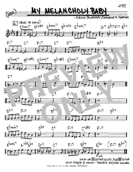 page one of My Melancholy Baby (Real Book – Melody & Chords – C Instruments)