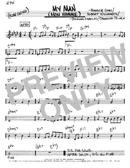 page one of My Man (Mon Homme) (Real Book – Melody & Chords – C Instruments)