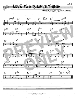 page one of Love Is A Simple Thing (Real Book – Melody & Chords – C Instruments)