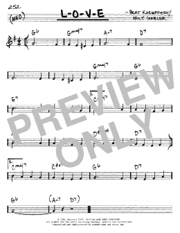 page one of L-O-V-E (Real Book – Melody & Chords – C Instruments)