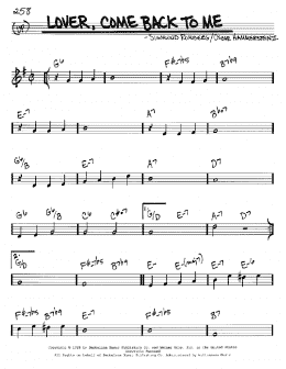 page one of Lover, Come Back To Me (Real Book – Melody & Chords – C Instruments)