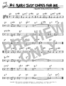 page one of My Baby Just Cares For Me (Real Book – Melody & Chords – C Instruments)