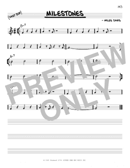 page one of Milestones (Real Book – Melody & Chords – C Instruments)