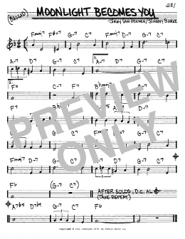 page one of Moonlight Becomes You (Real Book – Melody & Chords – C Instruments)