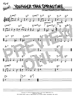 page one of Younger Than Springtime (Real Book – Melody & Chords – C Instruments)