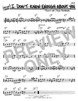 page one of I Don't Know Enough About You (Real Book – Melody & Chords – C Instruments)