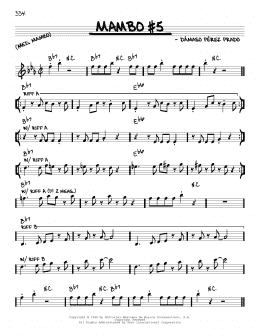 page one of Mambo #5 (Real Book – Melody & Chords – C Instruments)