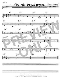 page one of Try To Remember (Real Book – Melody & Chords – C Instruments)