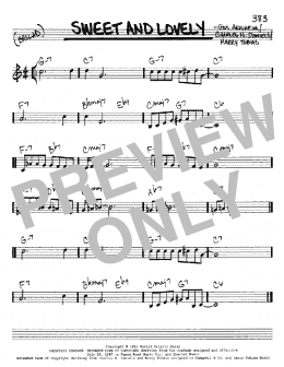page one of Sweet And Lovely (Real Book – Melody & Chords – C Instruments)