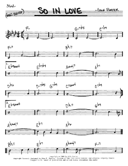page one of So In Love (from Kiss Me, Kate) (Real Book – Melody & Chords – C Instruments)
