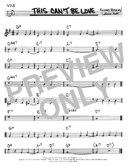 page one of This Can't Be Love (Real Book – Melody & Chords – C Instruments)