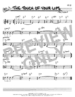 page one of The Touch Of Your Lips (Real Book – Melody & Chords – C Instruments)