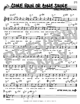 page one of Come Rain Or Come Shine (Real Book – Melody, Lyrics & Chords)