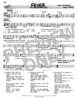 page one of Fever (Real Book – Melody, Lyrics & Chords)
