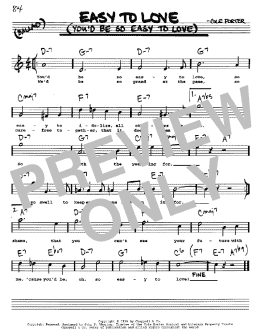 page one of Easy To Love (You'd Be So Easy To Love) (Real Book – Melody, Lyrics & Chords)