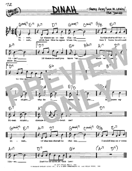 page one of Dinah (Real Book – Melody, Lyrics & Chords)
