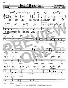 page one of Don't Blame Me (Real Book – Melody, Lyrics & Chords)