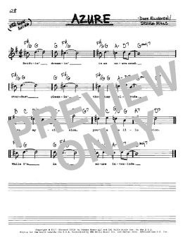 page one of Azure (Real Book – Melody, Lyrics & Chords)