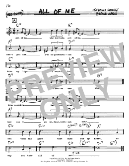 page one of All Of Me (Real Book – Melody, Lyrics & Chords)