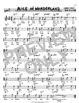 page one of Alice In Wonderland (Real Book – Melody, Lyrics & Chords)