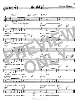 page one of Always (Real Book – Melody, Lyrics & Chords)