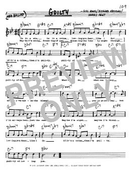 page one of Guilty (Real Book – Melody, Lyrics & Chords)