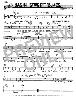 page one of Basin Street Blues (Real Book – Melody, Lyrics & Chords)
