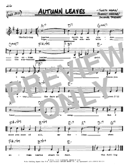 page one of Autumn Leaves (Real Book – Melody, Lyrics & Chords)